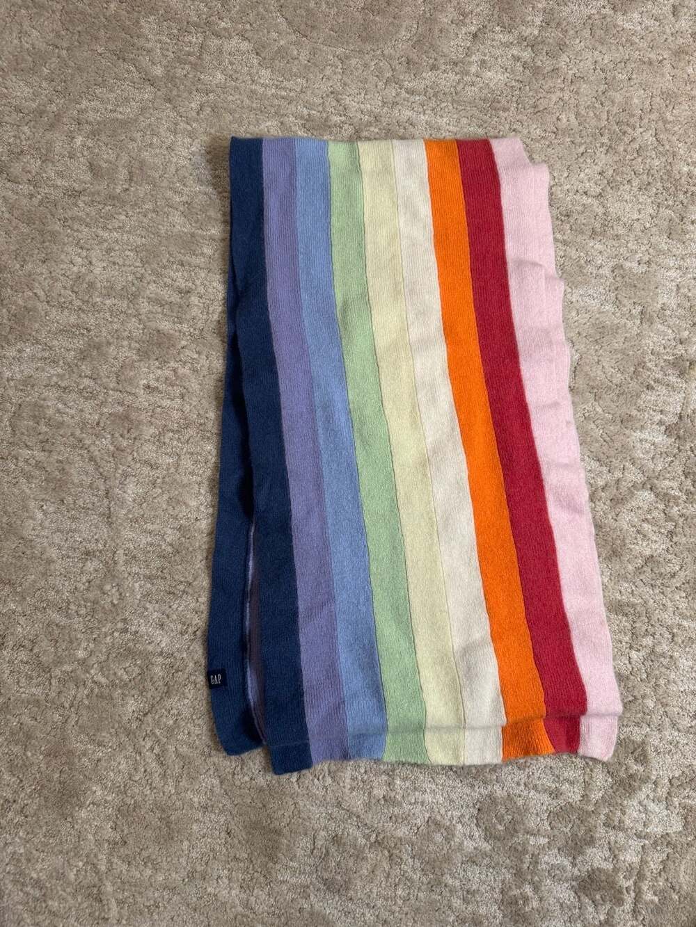 Gap Multicolored Striped Knit Scarf in Lambswool and Angora Blend